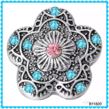 Blue Rhinestone Snap