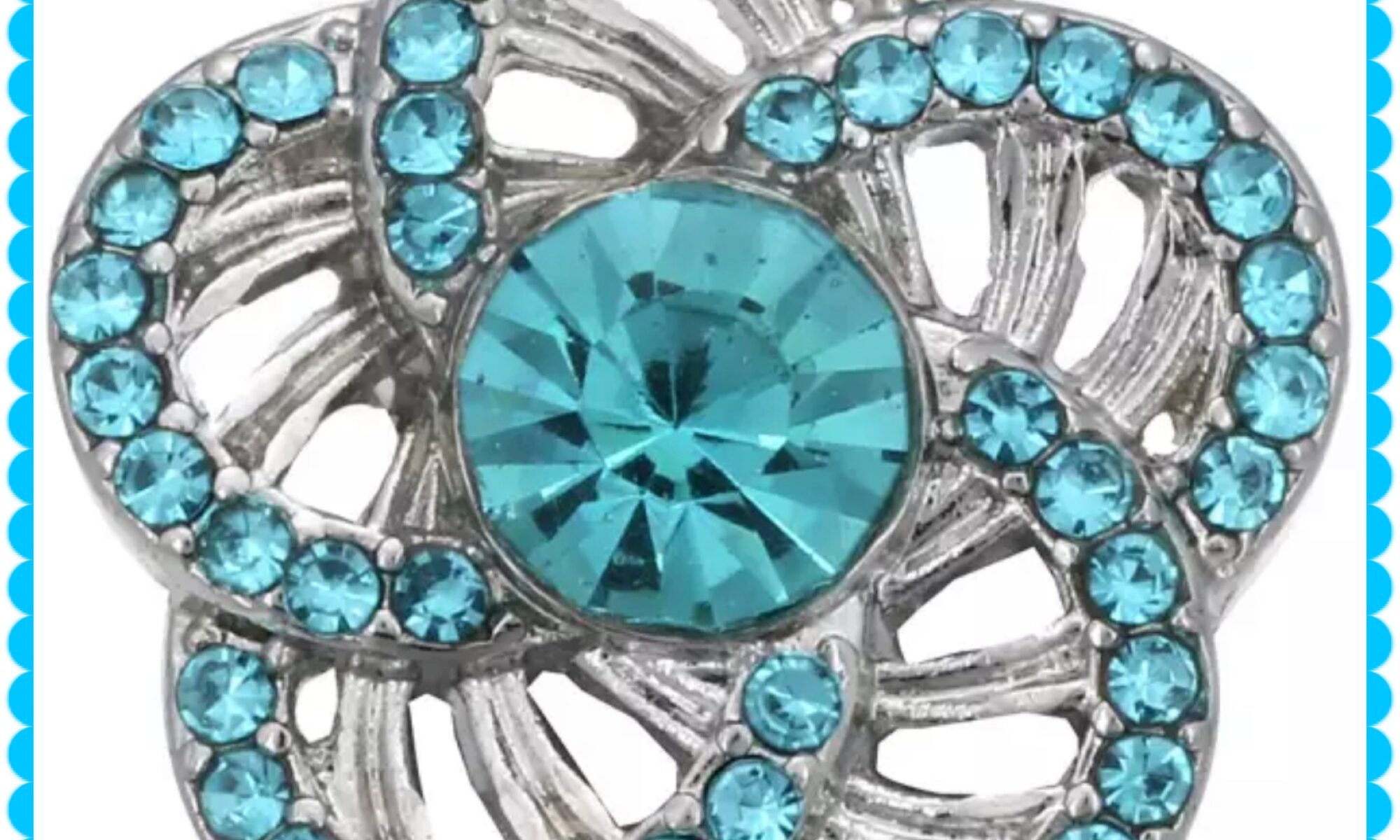 Blue Rhinestone snap