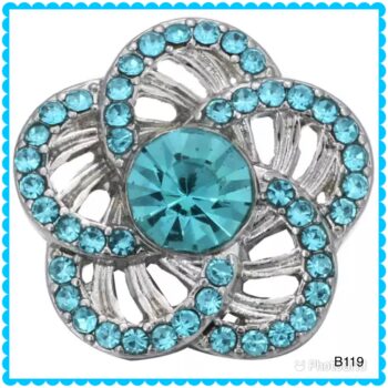 Blue Rhinestone snap